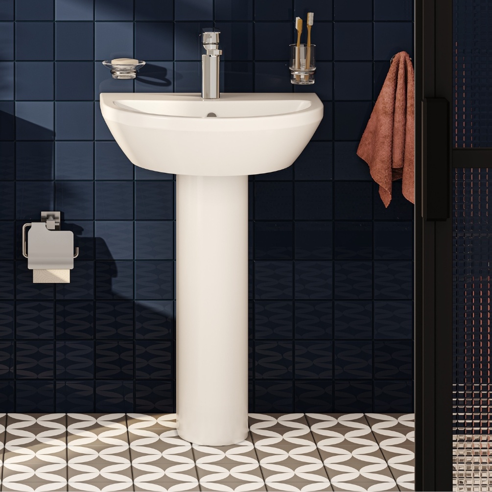 VitrA Integra Round 550mm x 450mm Pedestal Basin Lifestyle 1